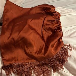 Fashion Nova Rust Mini Skirt